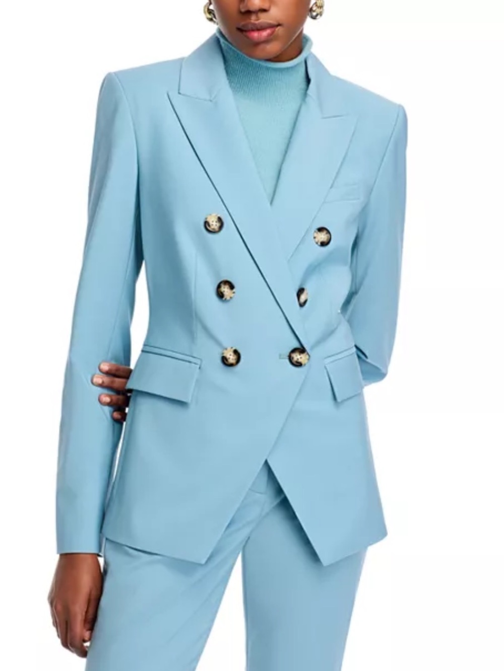 $798 Veronica Beard Miller Dickey jacket blazer sea glass blue sz 8
